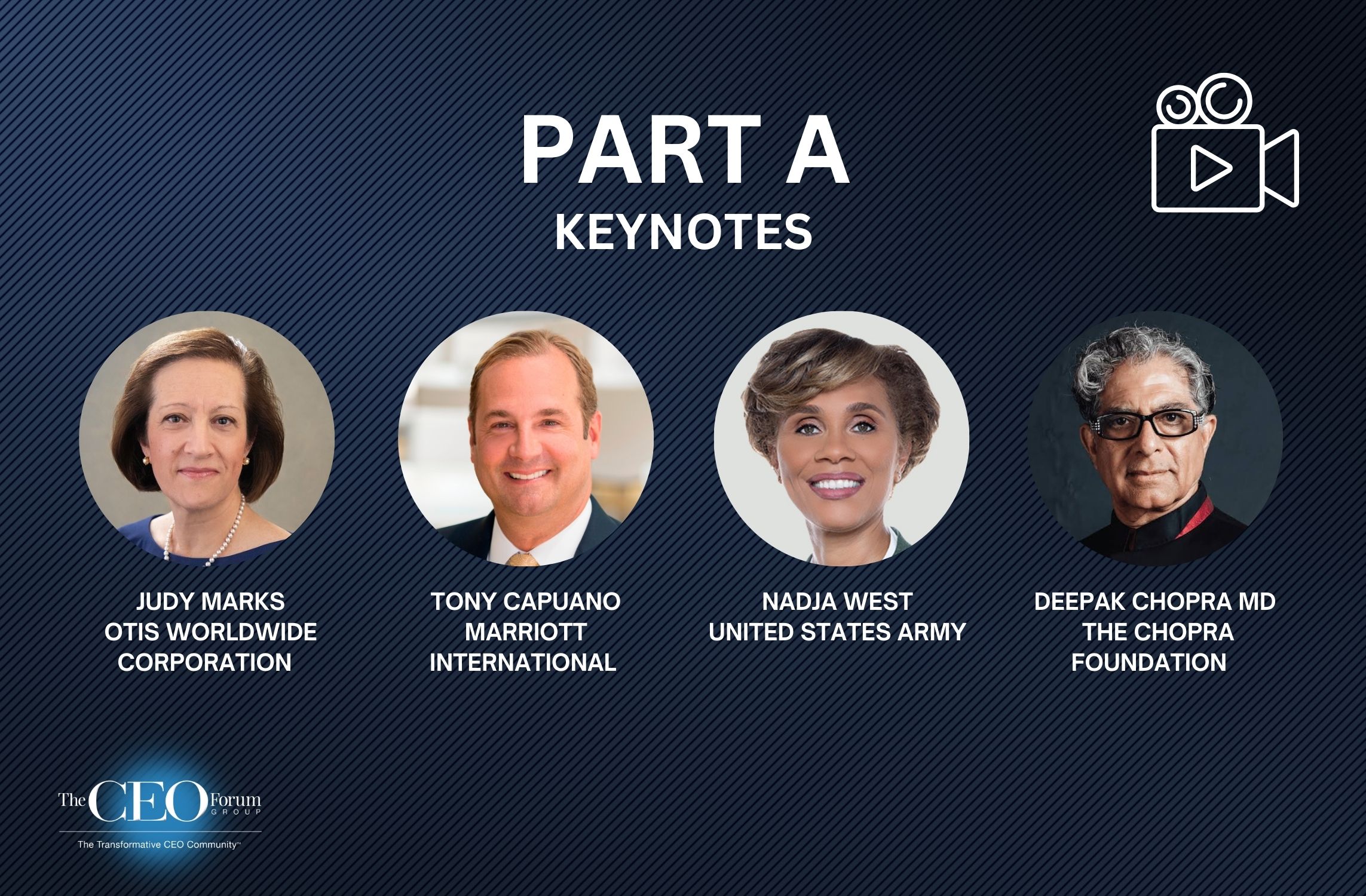 Part A, Opening, Keynotes – June 21, 2021 (Otis Elevator, Marriott, U.S.Army, The Chopra Foundation)