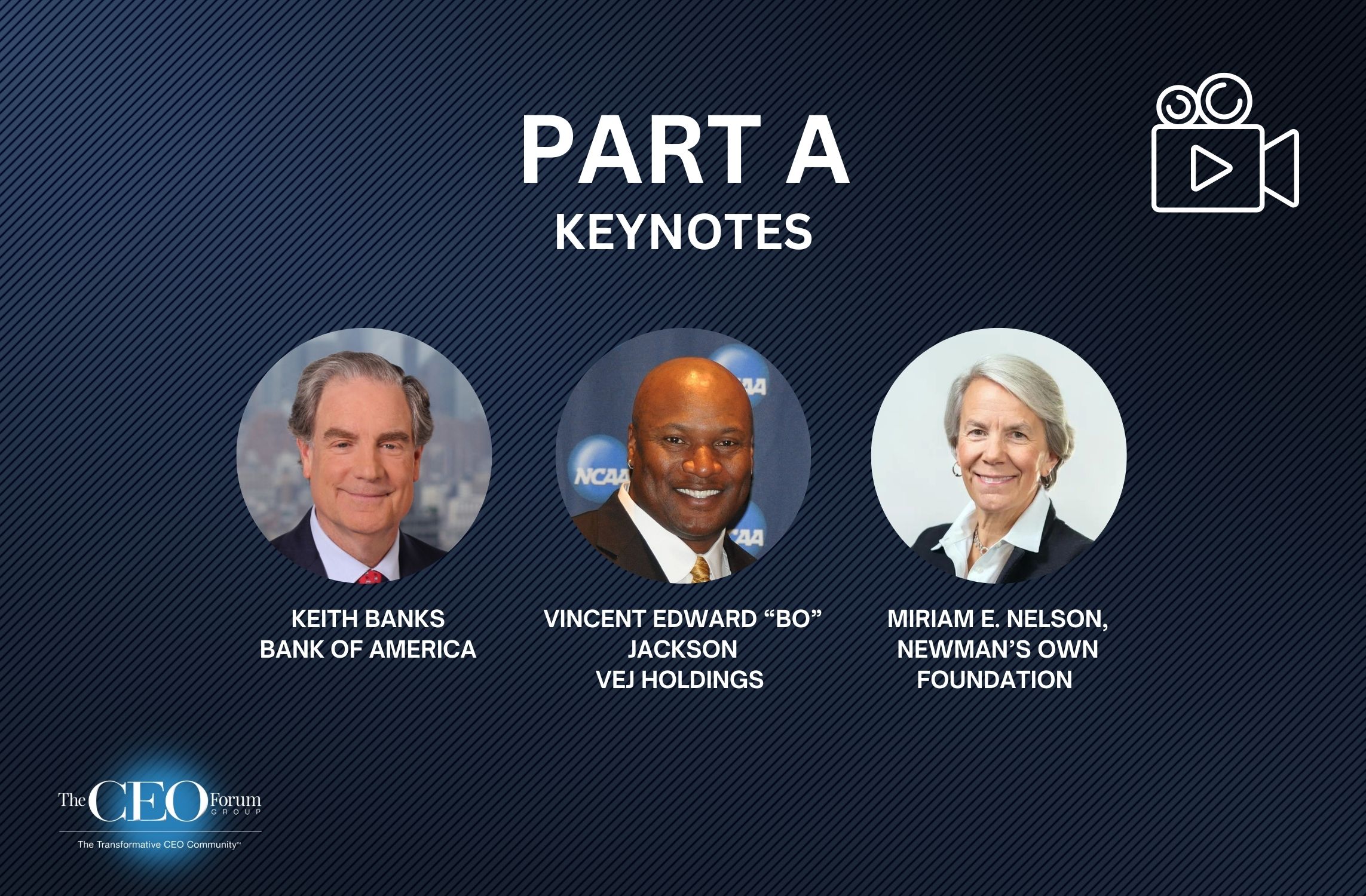 Part A – Welcome & Opening Keynotes: VEJ Holdings (CEO Bo Jackson), Newman’s Own Foundation (CEO Dr. Miriam Nelson), and Bank of America (V.C. Keith Banks) – 9-21-2021